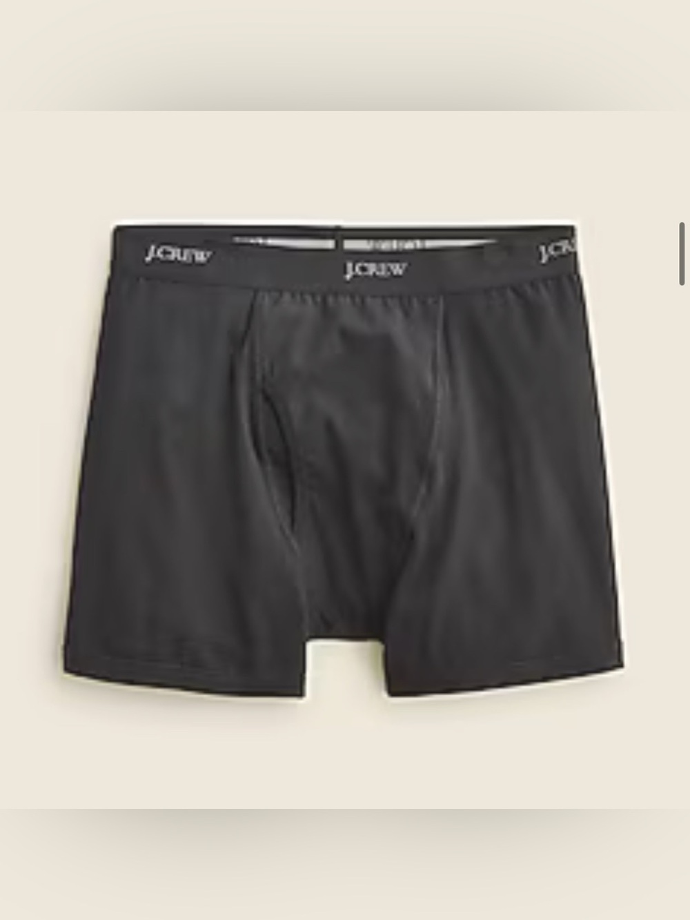 NWT J Crew 3” inseam boxer brief, black, with logo waistband. Unopened box.